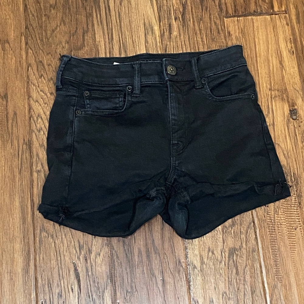 American Eagle Black High Rise Denim Jean Shorts